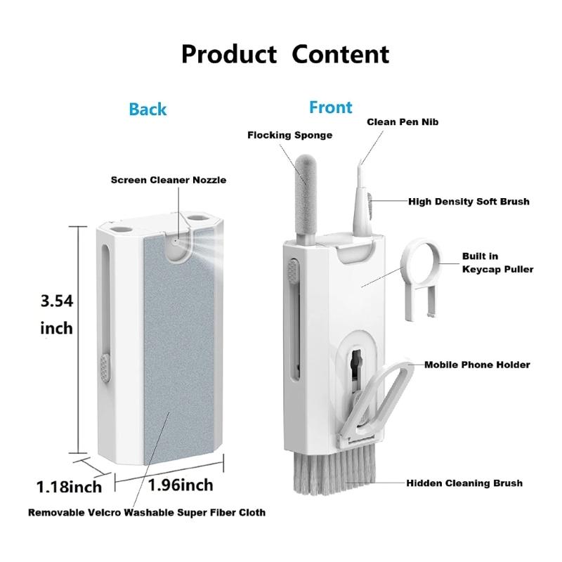 Portable Earbud Cleaning Pen 8-in-1 Professional Cleaner Kit Earphone Cleaning Brush for Bluetooth-compatible Earbud