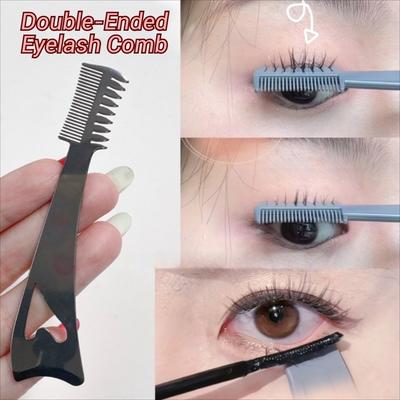 Delicate Finish 3-In-1 Eyelash Brush Stainless Steel Eyeliner Aid Tool  Makeup Artist
