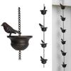 4/6/8Pcs Mobile Birds on Cups Rain Chain Garden Outdoor Courtyard Iron Art Decoration Retro Metal Pendant Crafts Rain Chain 1set