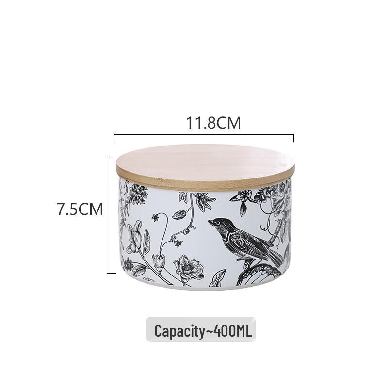 ZISIZ Ceramic Storage Jar with Bamboo Lid