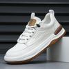 Leather Men's Shoes Spring Versatile Trend Breathable Little White Shoes Men's Summer Hollow Hole Leather Shoes Men's Casual Board Shoes