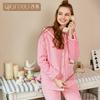 [Verschiedene Stile] Kompound-Imitations-Lammwoll-Pyjama Winter Samt Verdickt Pelz Integrierte Loungewear Hellrot