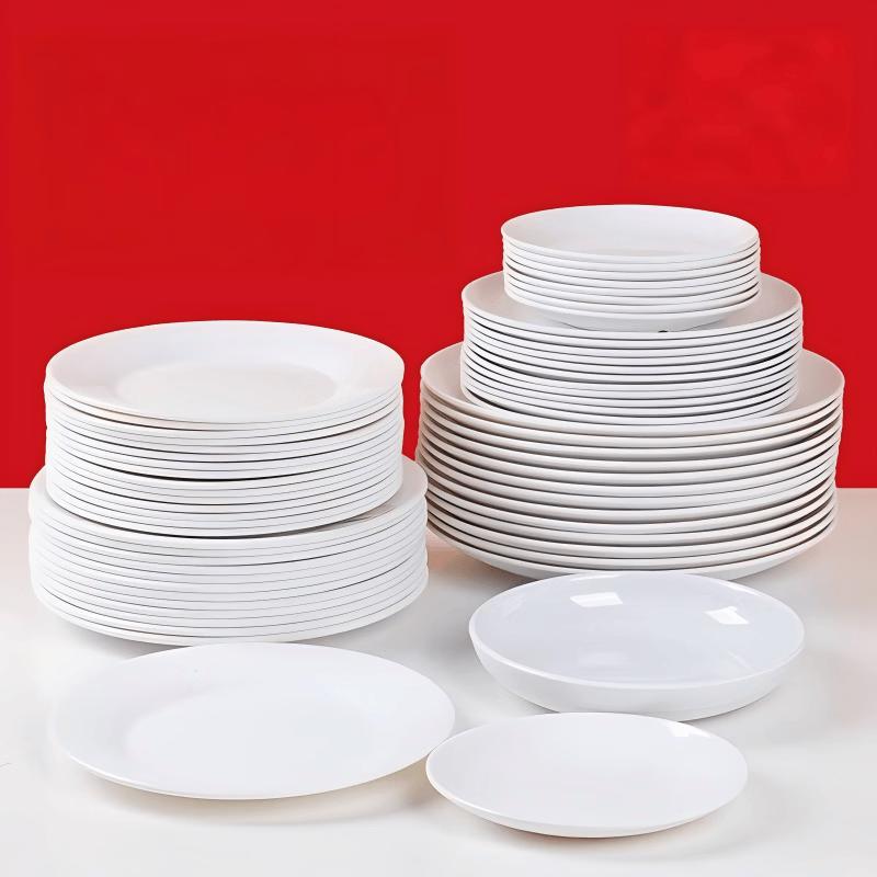 Di Rui En Melamine Round Dinner Plates (10-Pack)