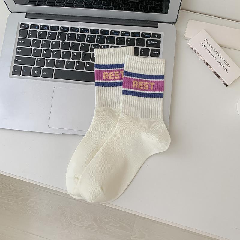 

Женские весенне-осенние носки-гольфы без косточек, белые, для движения, подходят ко всему 1 pair