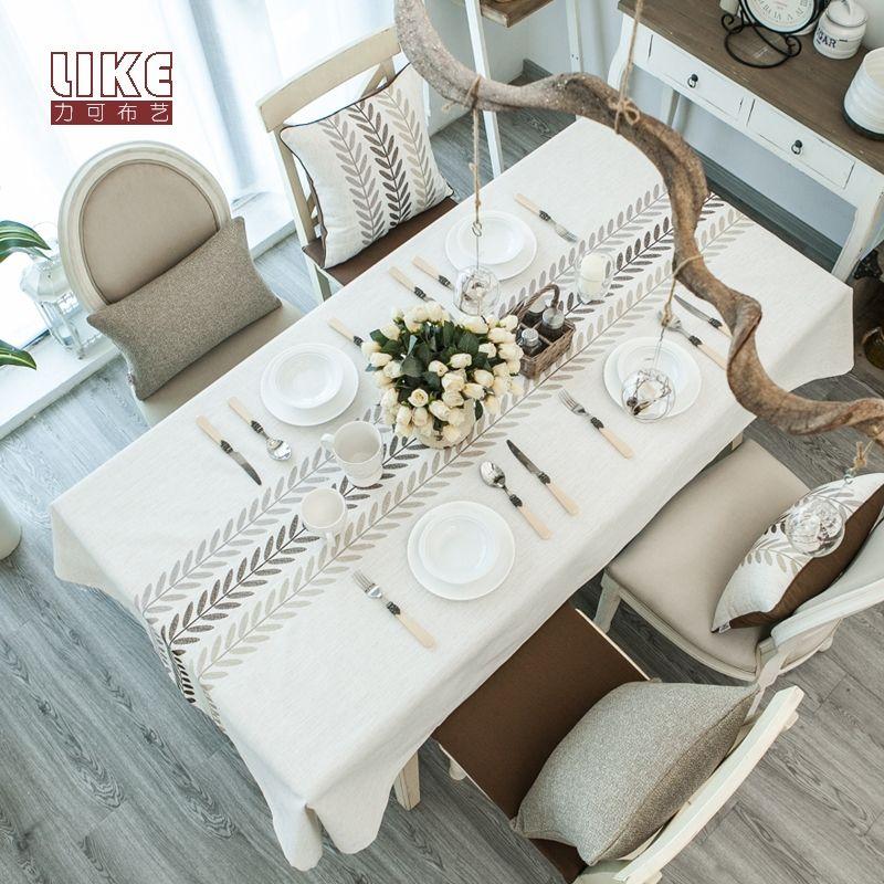 

Fabrics Tablecloth Table Runner European American Style Cotton and Linen Simplicity Modern Rectangular Fresh Scandinavian Tea Table Cloth Table Cloth Tablecloth #88 Spike Brown 130*130cm