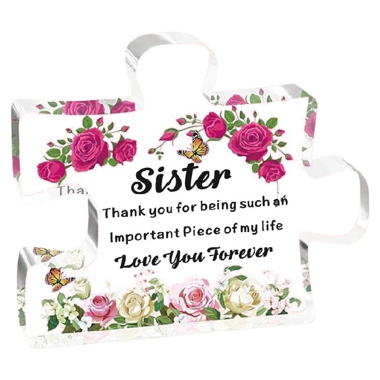 Mothers Day Gifts for Mom Unique Mom Birthday Gifts Engraved Acrylic Block Puzzles Piece Desk Ornament Gift for Mother