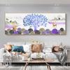 Abstrakcyjny krajobraz akwarela drzewo złoty łoś obraz na płótnie plakaty i druki Wall Art salon Home Decor bez ramki