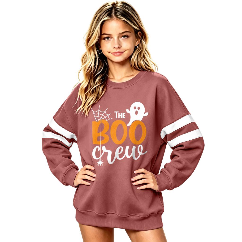 Halloween Boys Girls Long Sleeve Sweatshirt Casual Comfortable Pullover Top for Older Kids