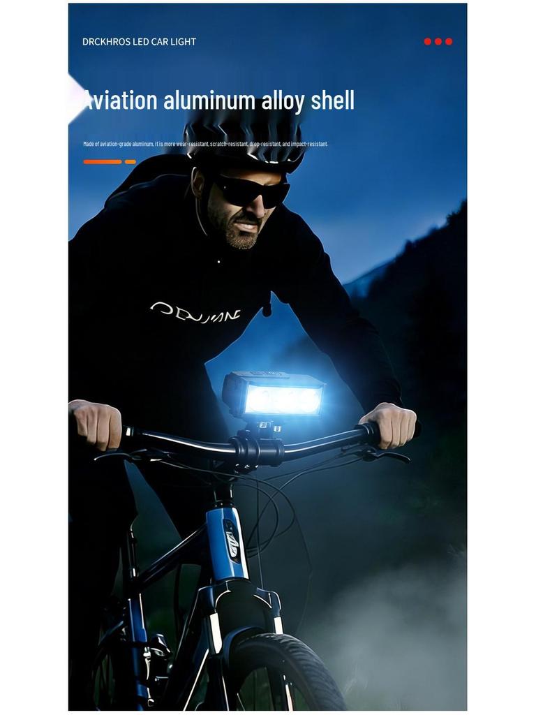 Super Bright Rechargeable Aluminum Bike Front Light with Power Display
