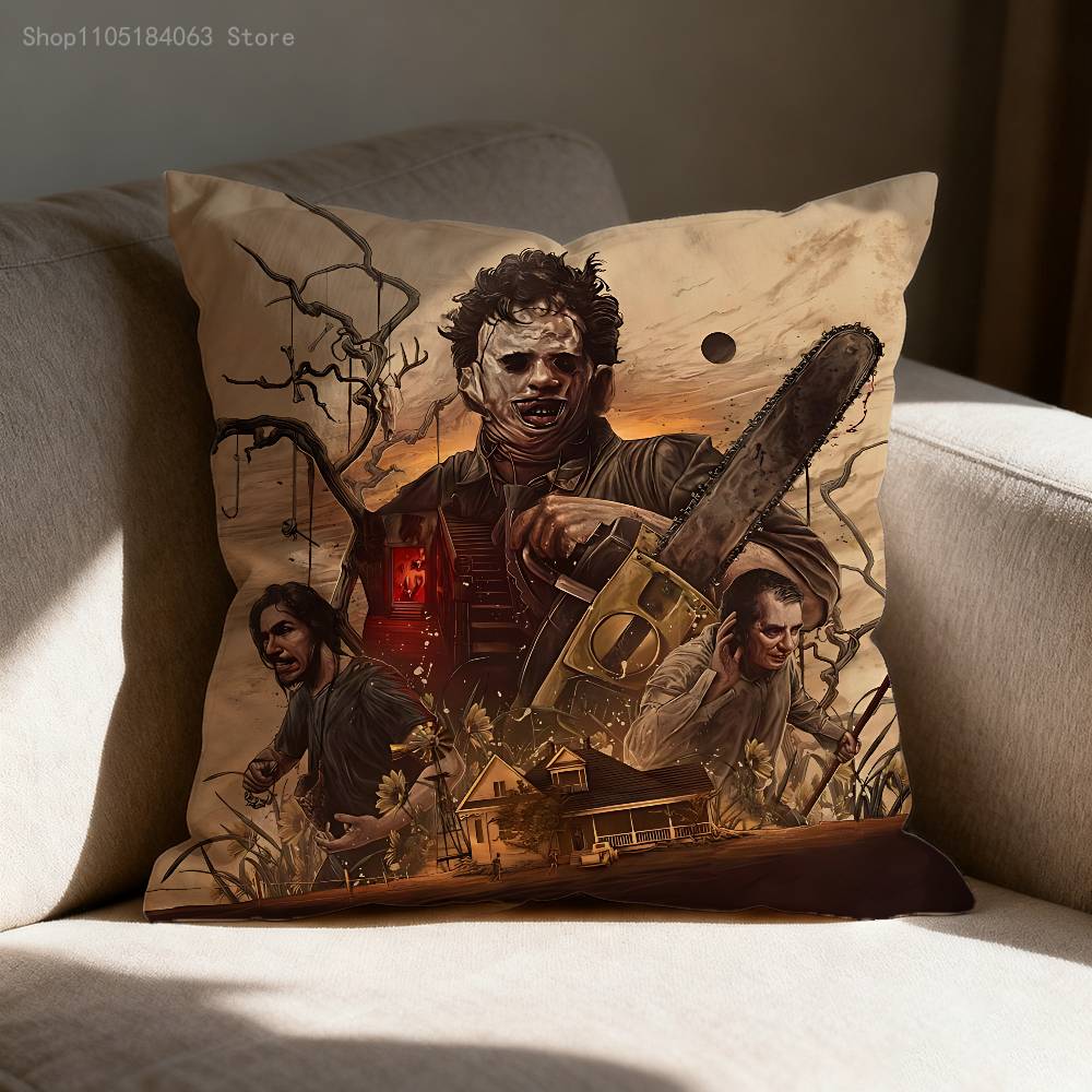 S-Saw Horror M-Massacre Pillow Case For Sofa Decor Car Office Room Printing Cushion Cover Decorations and Protector