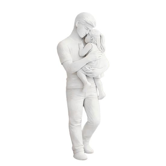 

Father And Daughter Figurine 3D Printed Dad Holding Kid Statue Father s Day Birthday Gifts from Daughter белый