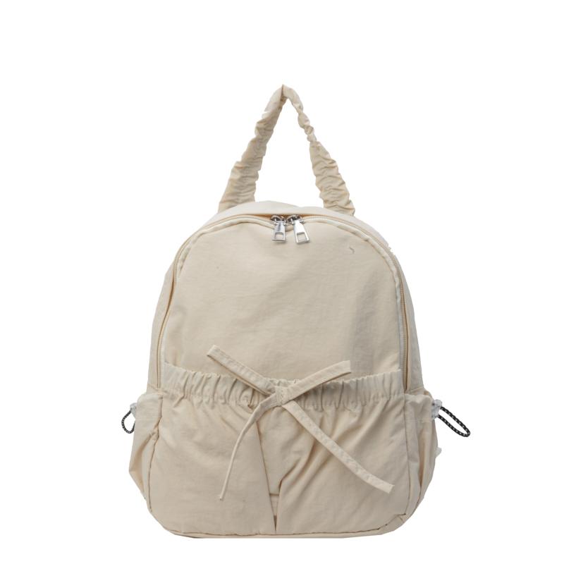 

Nylon Backpack Student Commuter Schoolbag бежевий