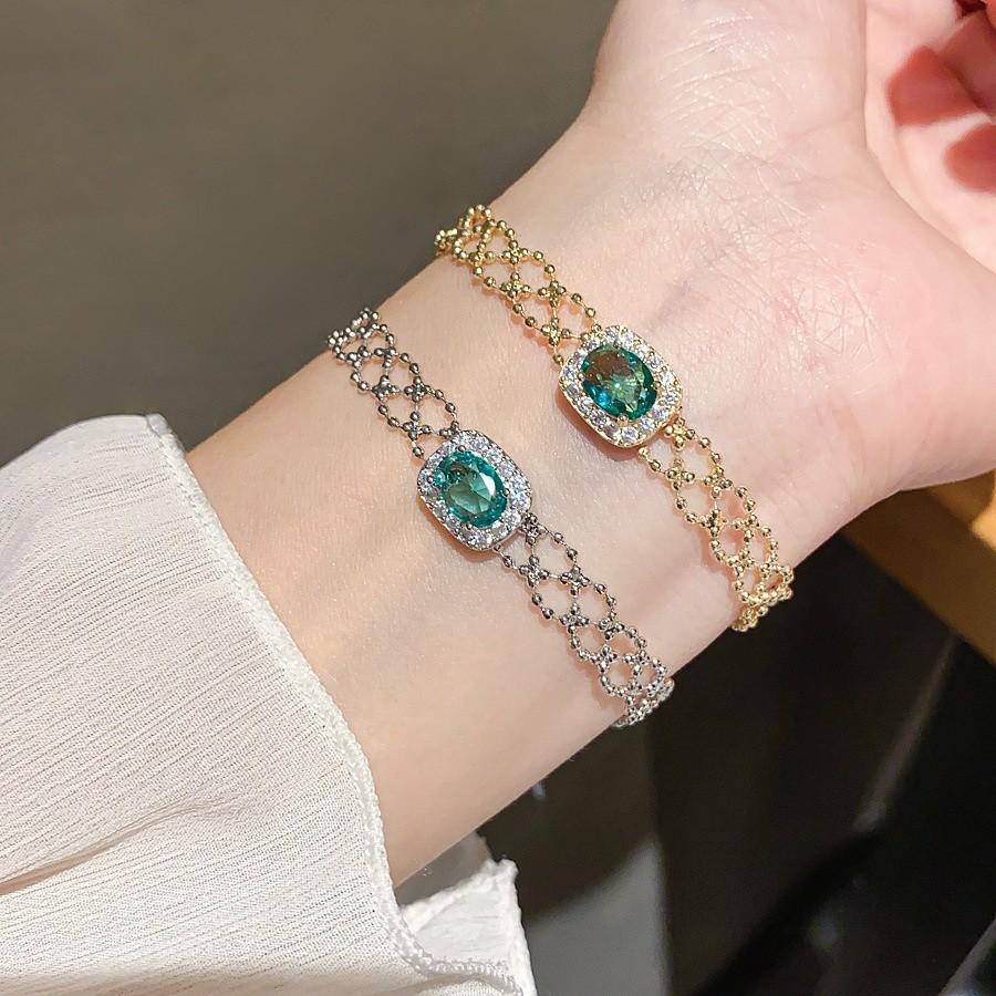 Geometric Zircon Square Fashion Simple Pendant Bracelet With Cubic Zirconia For Women