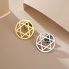 Star Of David Round Pin Brooch Stainless Steel Hexagram Lapel Badge For Women Man Vintage Suit Accessory Jewish Jewelry Gift