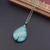Vintage Handmade Copper Wire Winding Water Drop Tree Of Life Color-Changing Corrugated Resin Necklace Pendant Exquisite N516