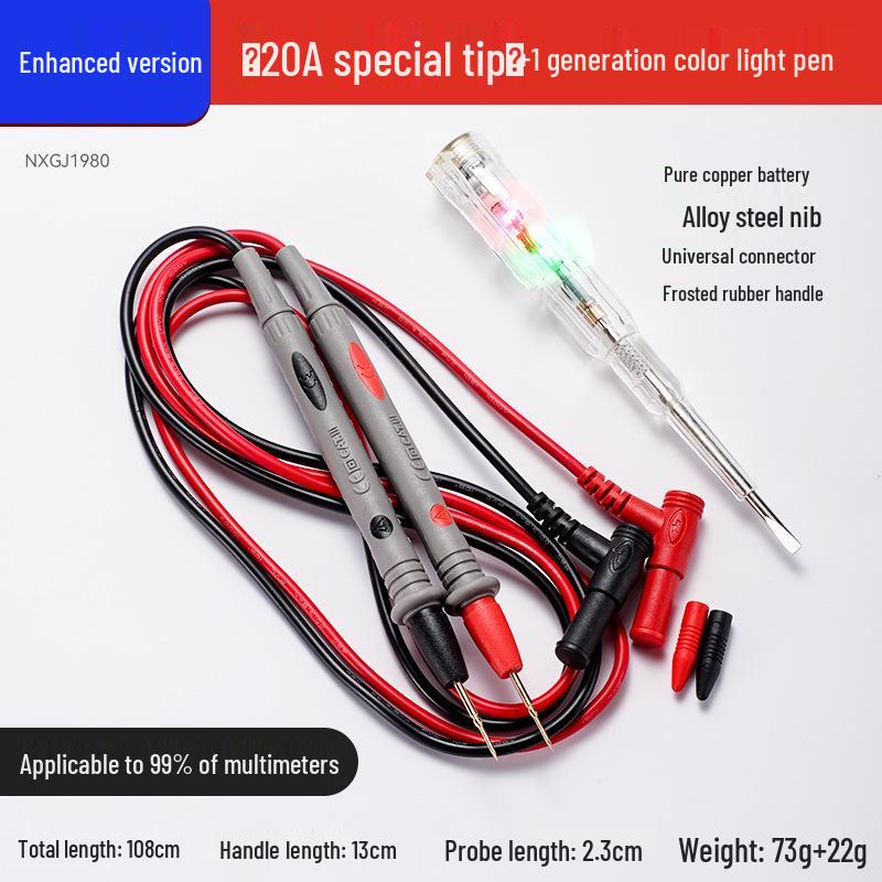 High-Precision Multimeter Test Leads with Sharp Probes and Silicone Wires