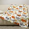 Halloween & Autumn Pumpkin Theme Throw Blanket – Perfect for Thanksgiving, Couch, Bed, Car, Home, Camping, All-Season Use