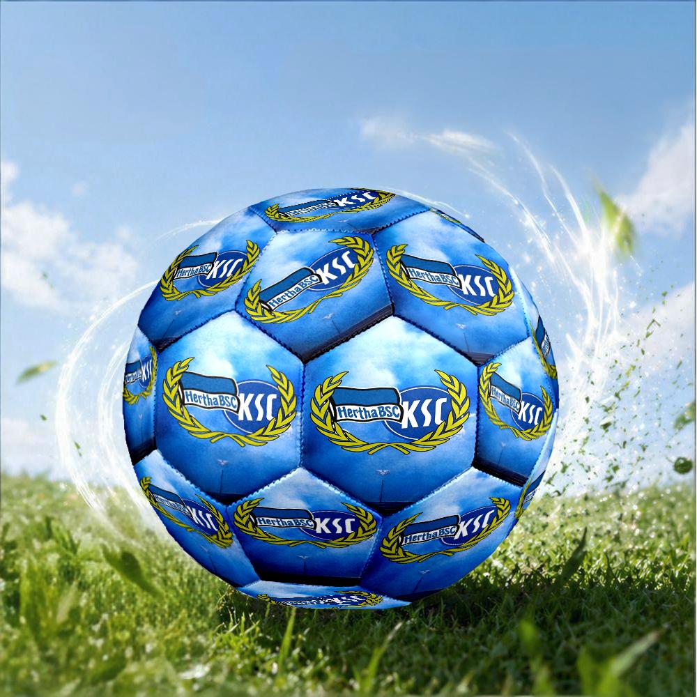Hertha Bsc Berlin Crest Size 5 Soccer Ball,Indoor/Outdoor Suitable for Training Matches Tournaments Practice Games Perfect Gift for Fan