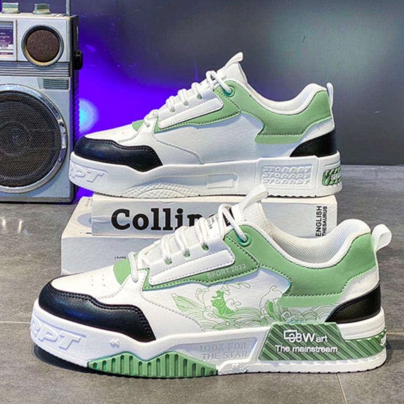 נעלי סקייטבורדינג אופנתיות לגברים, נעלי ריצה יומיומיות נושמות, נעלי סניקרס קלות משקל לגברים, פלטפורמה, שרוכים, נעלי אימון חיצוניות, טניס מסקולינו