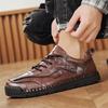 Luxury New Retro Fashion Men's Lace Up Leather Hand-sewn Thread Casual Shoes Designer Platform Walking Footwears Zapatos Hombre