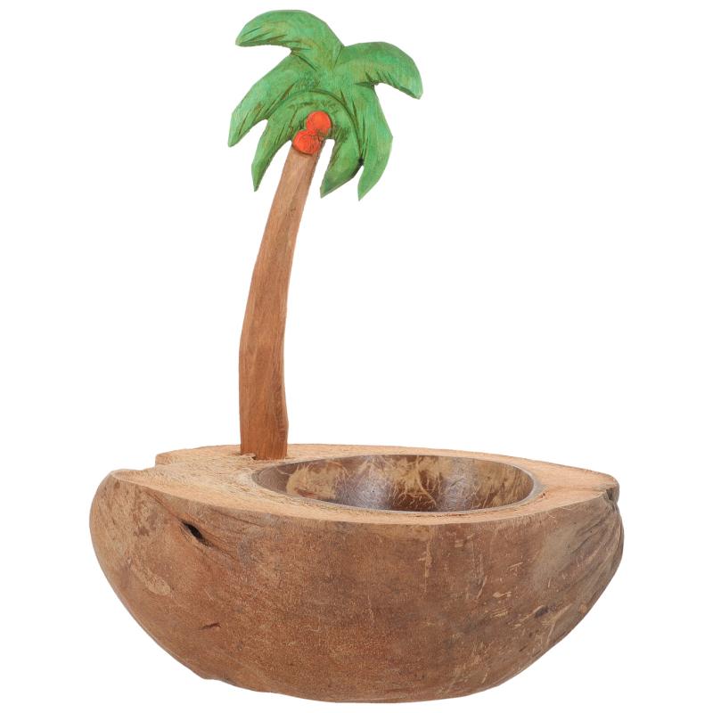 Elegant Decoration Natural Boat-shaped Coconut Shell Holder - Creative Wax Free Candlestick, Art Romantic Incense Holder & Gift