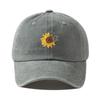 Sunflower Hat Washing Printing Sunshade Outdoor Cap Duck Tongue Cap Men Women'S Solid Color Sunflower Denim Cap