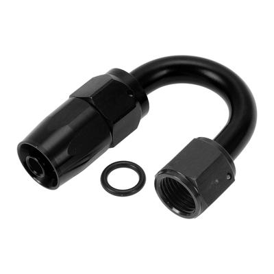 A ABSOPRO Female Flare Reducer Hose Fitting Adapter TF-1001-AN6 180° Fuel Line Connector with Aluminum O-Ring Black