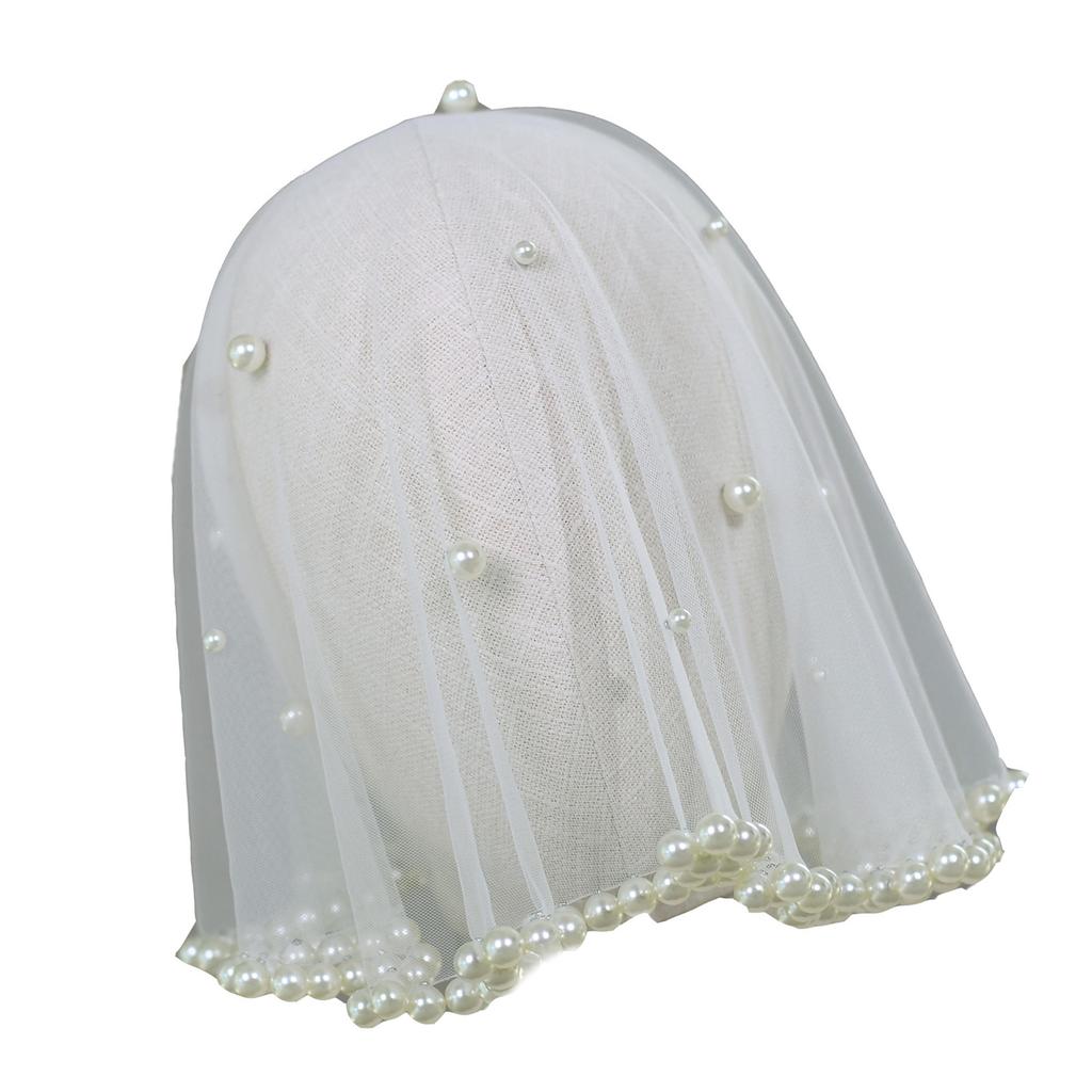 Wedding Pray Scarf Mantilla Veil Delicate Jeweled Pearls for Ladies Mother Wedding Party Headwear Mantilla