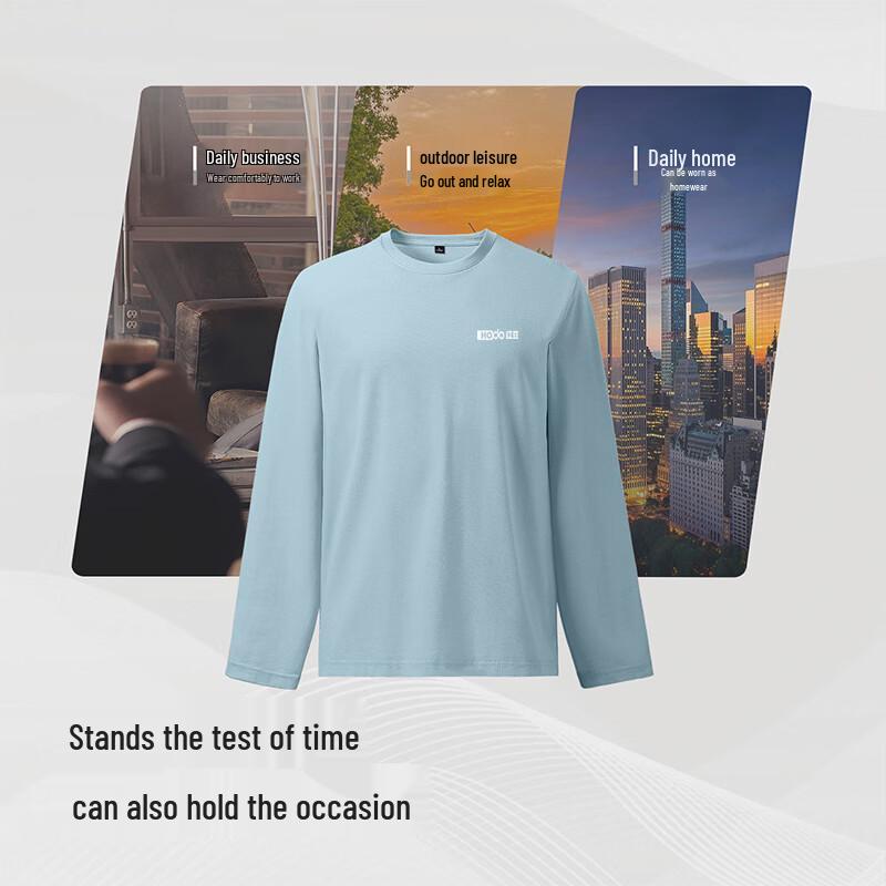 Hodo Men's Cloud Comfort Pure Cotton Long Sleeve T-Shirt