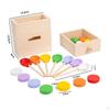Wooden Object Permanence Box 2 In 1 Coin Toys Color Sorting Shape Match Fine Motor Skills for