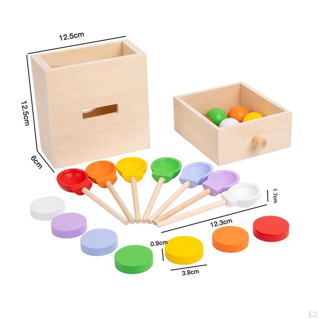 Wooden Object Permanence Box 2 In 1 Coin Toys Color Sorting Shape Match Fine Motor Skills for