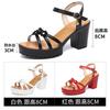 Fashion Size 32-43 Thick Heel Platform Sandals Women's Wedding Shoes 2024 Summer New Elegant 8cm High Heel Sandals Women Office Sandals