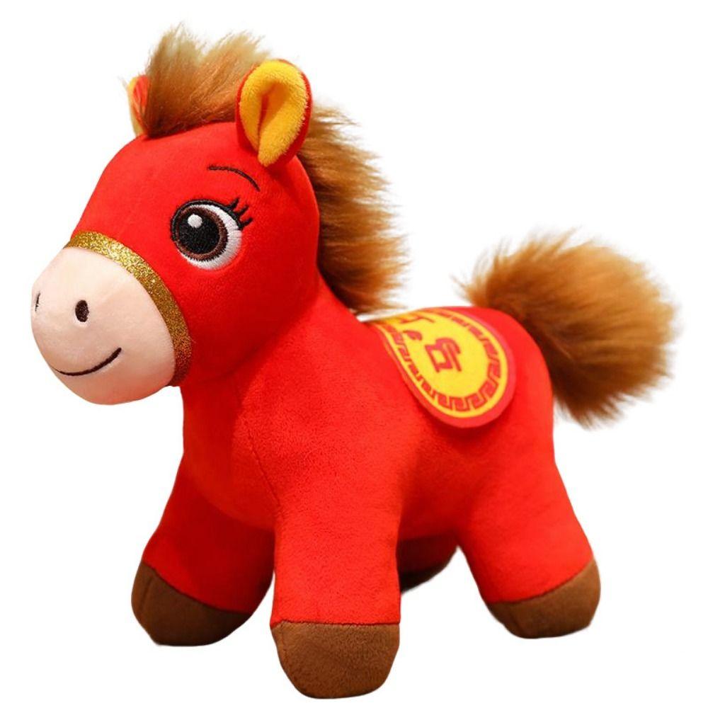 2026 Horse Year Plush Horse Doll Letter Print Horse Stuffed Animal Children Toys