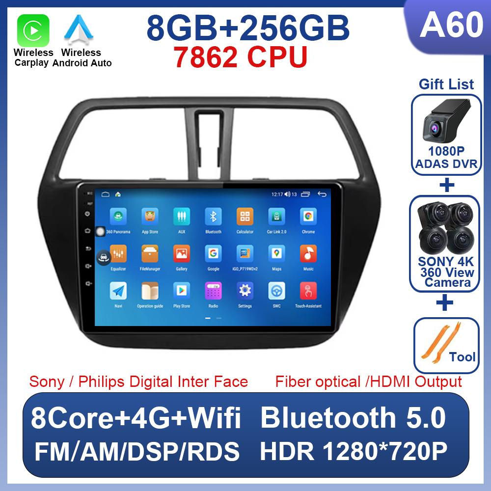 Stereo Head Unit For Suzuki SX4 S-Cross 2014-2017 Car Radio No 2 Din GPS Navigation Bluetooth 8 Core Intelligent System 5G Wifi
