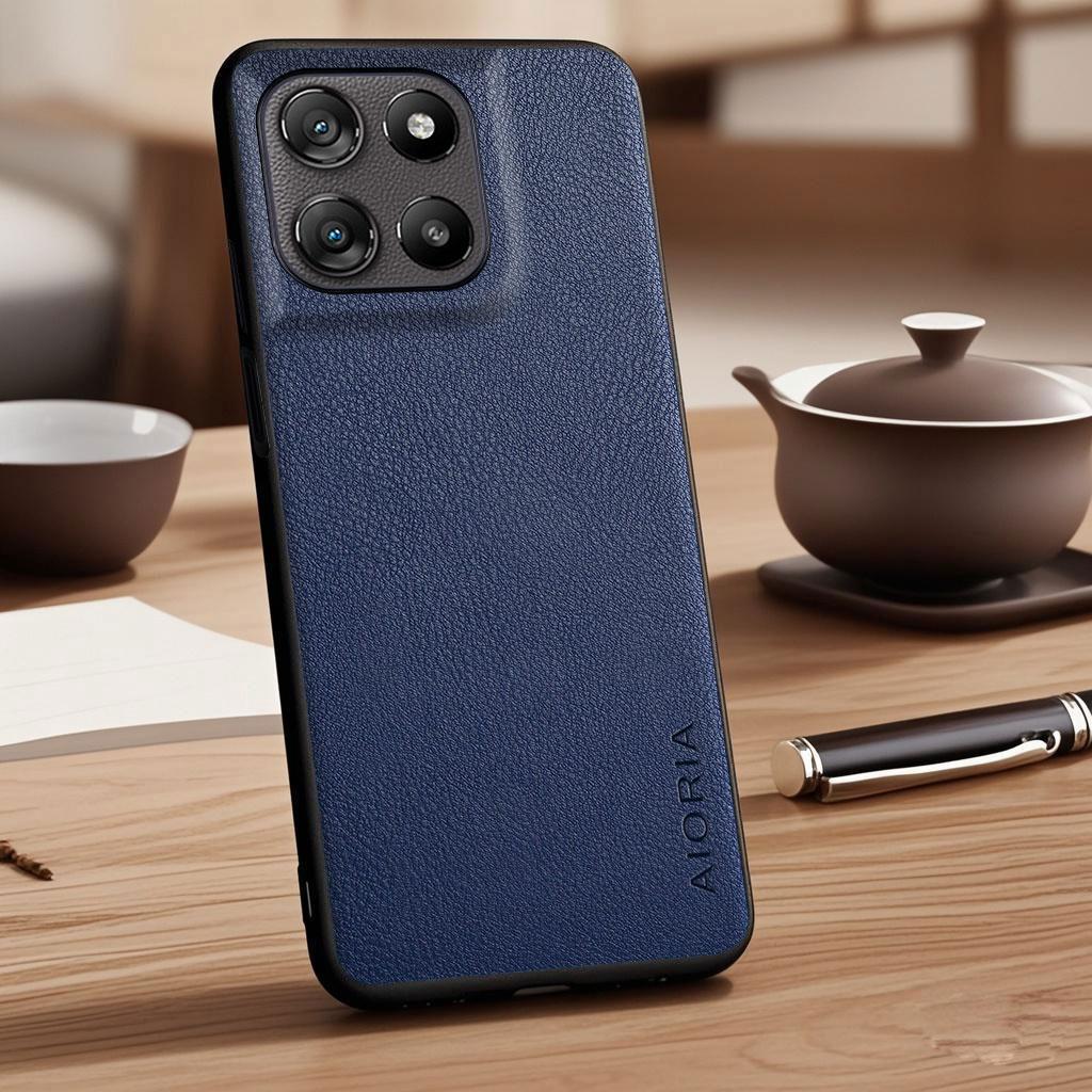 Case for Motorola Moto G57 G86 G06 G15 Power G56 G55 G45 G35 G05 E15 Faux Lychee Pebbled Leather Cover Funda for Moto G06 Case