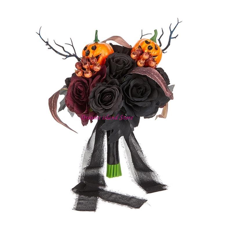 Wedding Bouquets Black Bouquets Artificial Flower for Bridal Bridesmaids HX6C