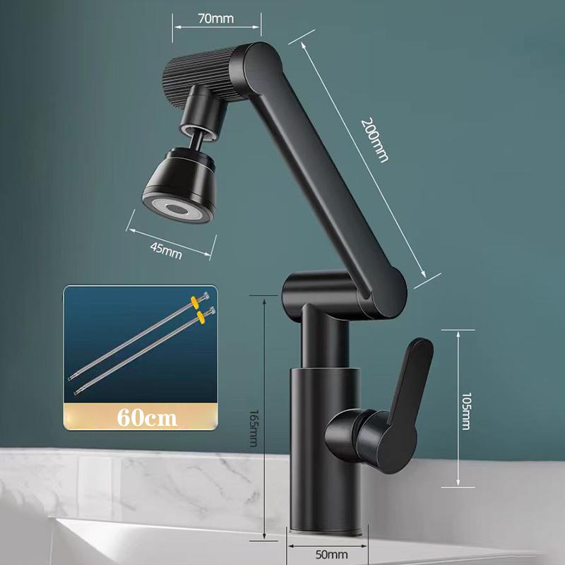 Robinet d'évier de cuisine pivotant à 1080° Robinet d'évier de salle de bain Robinet de lavabo Multifonction Froid et Eau Robinet Laiton