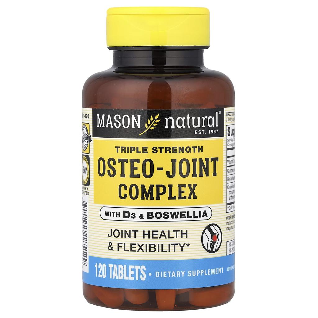 Mason Natural, Osteo-Joint Complex with D3 and Boswellia, Triple Strength, 120 Tablets