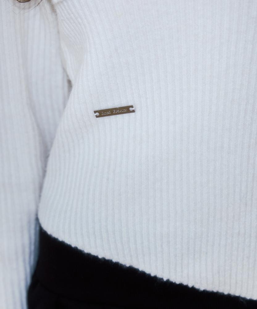 ROSEFRANTZ Unbalance Collar Button Knit [Ivory]