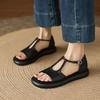 Retro New Style Open-toe Flat Sandals for Women, Soft Leather Sole, Anti-slip, Versatile and Stylish Shoes