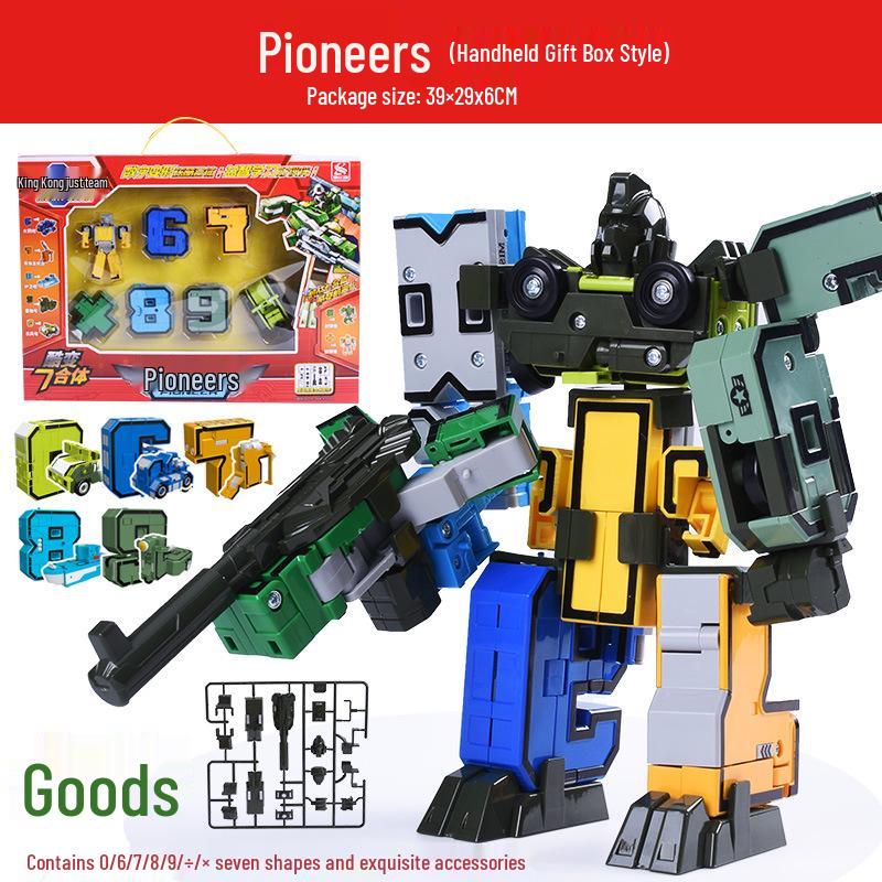 Power Rangers Alphabet & Number Transforming Robot Building Blocks Toy Set for Kids