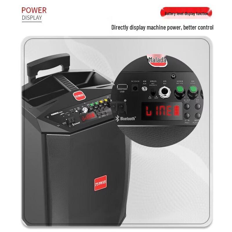 Malata Thunder M+9095A 8-inch Portable KTV Trolley Speaker (CN Version)