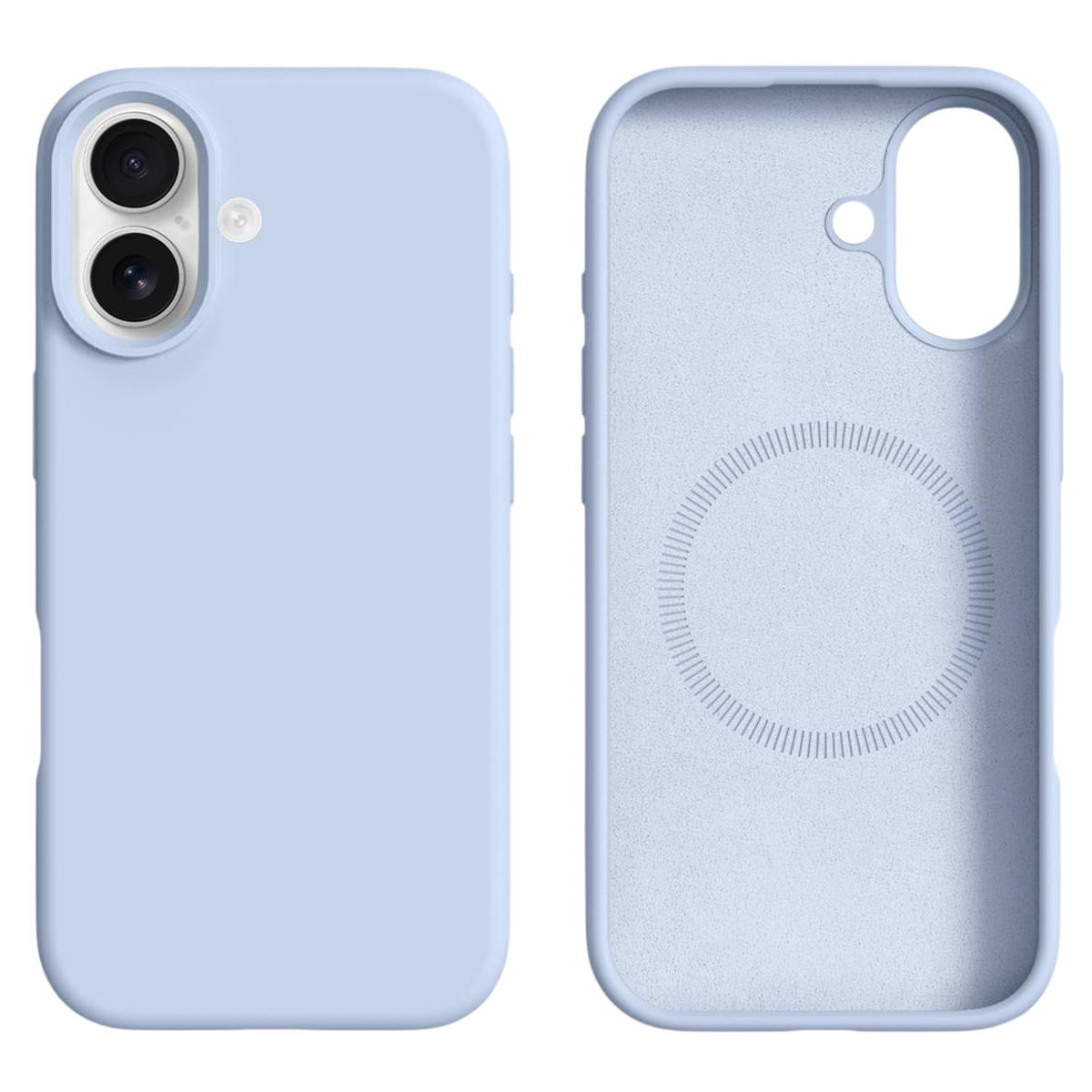 Чехол для iPhone 16, совместимый с MagSafe, из жидкого силикона + ПК, чехол для телефона H