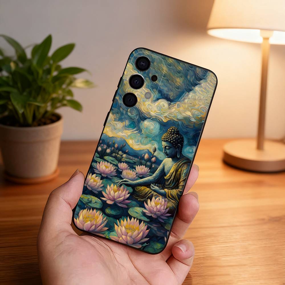 Buddha Art Pattern Phone Case For Samsung S25,S24,S21,S22,S23,S30,Ultra,S20,Plus,Fe,Lite,5G Black Cover