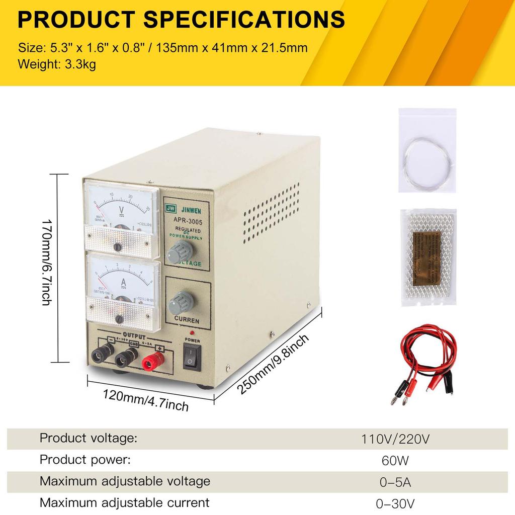 Portable Jewelry Gold & Silver Plating Kit APR-3005, Mini Electroplating Machine with Rhodium Plating Accessories for Jewelry Making