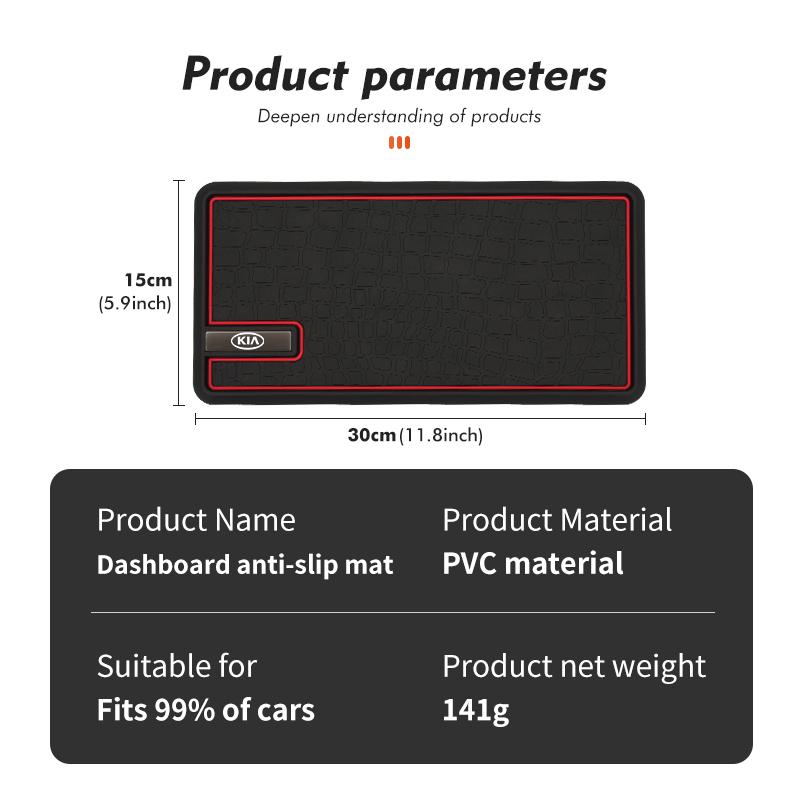 FMTH6 Car Logo Anti-Slip Mat Dashboard Silicone Sticky Storage Pad For KIA Cerato Proceed Venga Stonic Picanto Sorento Stinger