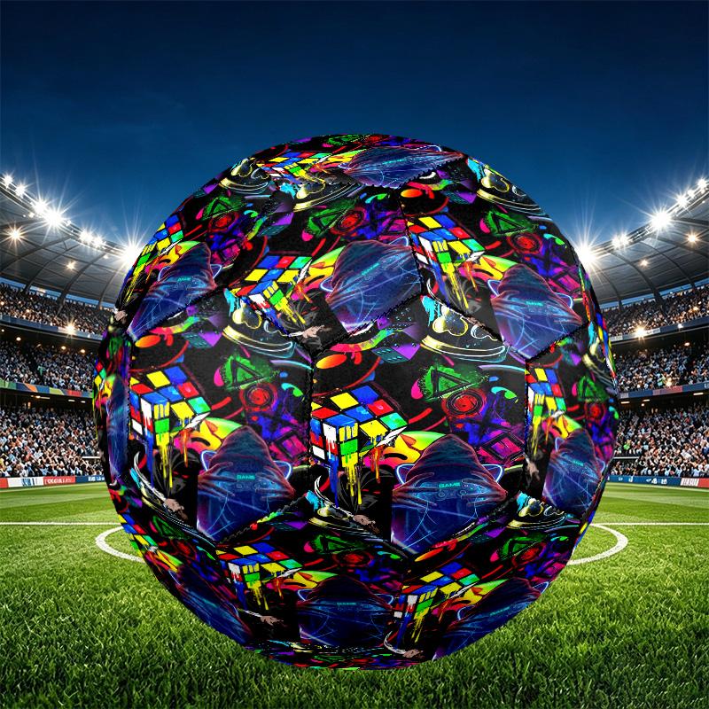 Game on Print Size 5 Soccer Ball, PU Wear Resistant Football for Match Training and Daily Practice, Birthday Gift for Soccer Fans