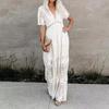 Long Dress Embroidery Lace Patchwork Loose Fit Women Dress for Daily Life