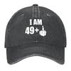 Happy 50Th Birthday I Am 49 Plus 1 Middle Finger Baseball Cap Trucker Cap Hat Men Women Hats Outdoor Sun Protection Fishing