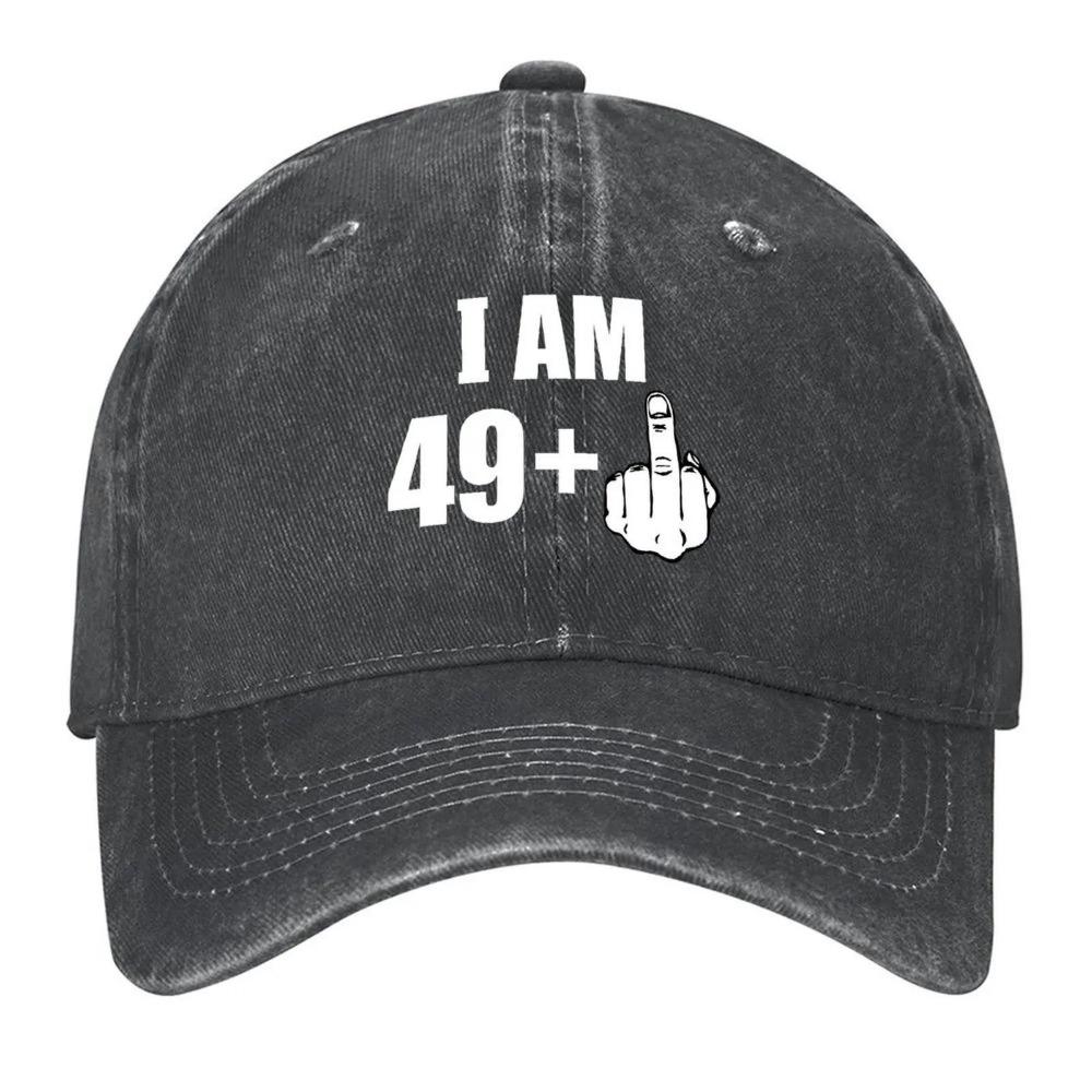 Happy 50Th Birthday I Am 49 Plus 1 Middle Finger Baseball Cap Trucker Cap Hat Men Women Hats Outdoor Sun Protection Fishing